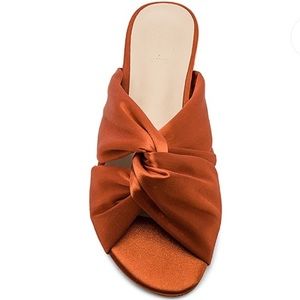 House of Harlow 1960 Raye Satin Slide rust sandal